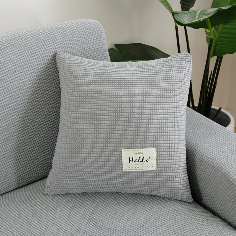 Pillow Cover - Narrow Jacquard - Light Grey - The Sofa Cover Crafter