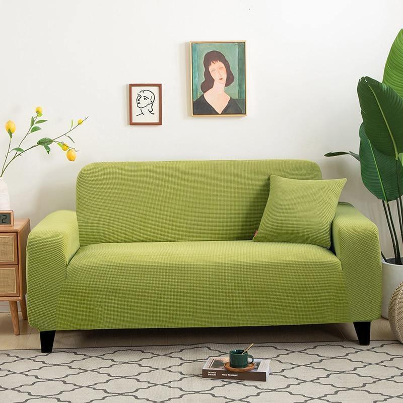 Sofa Cover - Narrow Jacquard - Pistachio Green - Adaptable & Expandable - The Sofa Cover Crafter