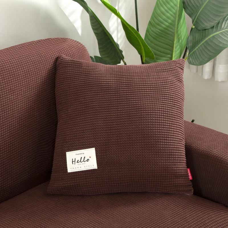 Pillow Cover - Narrow Jacquard - Chocolate - The Sofa Cover Crafter