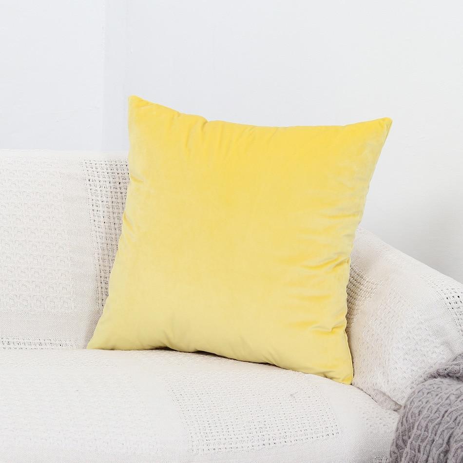 Pillow Cover - Velvet - Yellow - The Sofa Cover Crafter
