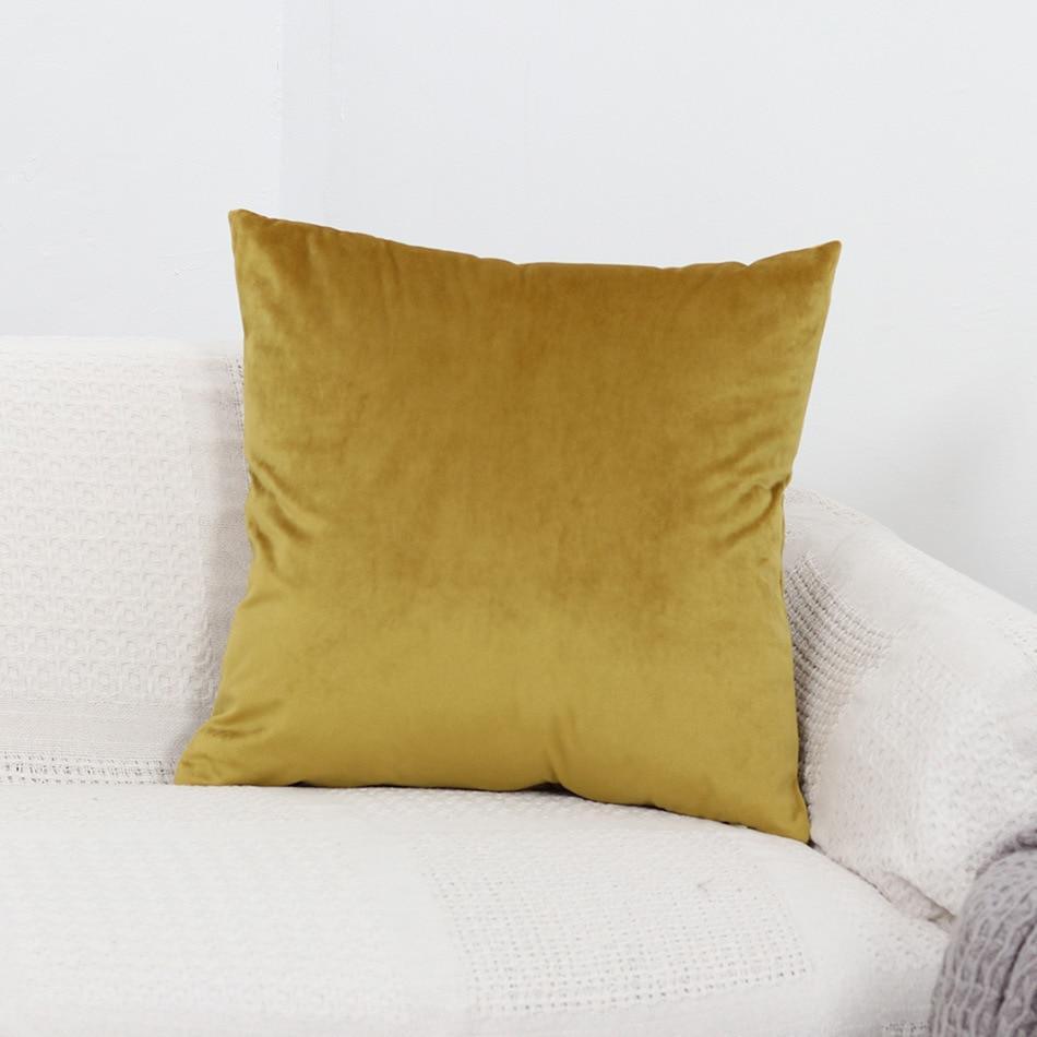 Pillow Cover - Velvet - Imperial Yellow - The Sofa Cover Crafter