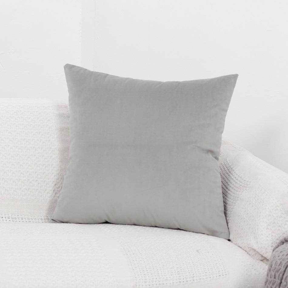 Pillow Cover - Velvet - Light Grey - The Sofa Cover Crafter