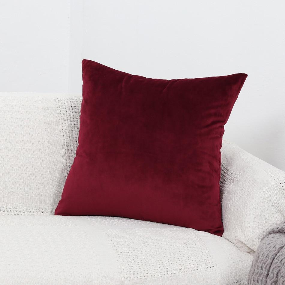Pillow Cover - Velvet - Garnet red - The Sofa Cover Crafter