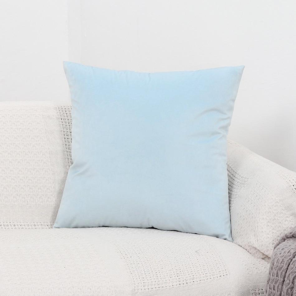 Pillow Cover - Velvet - Pastel Blue - The Sofa Cover Crafter