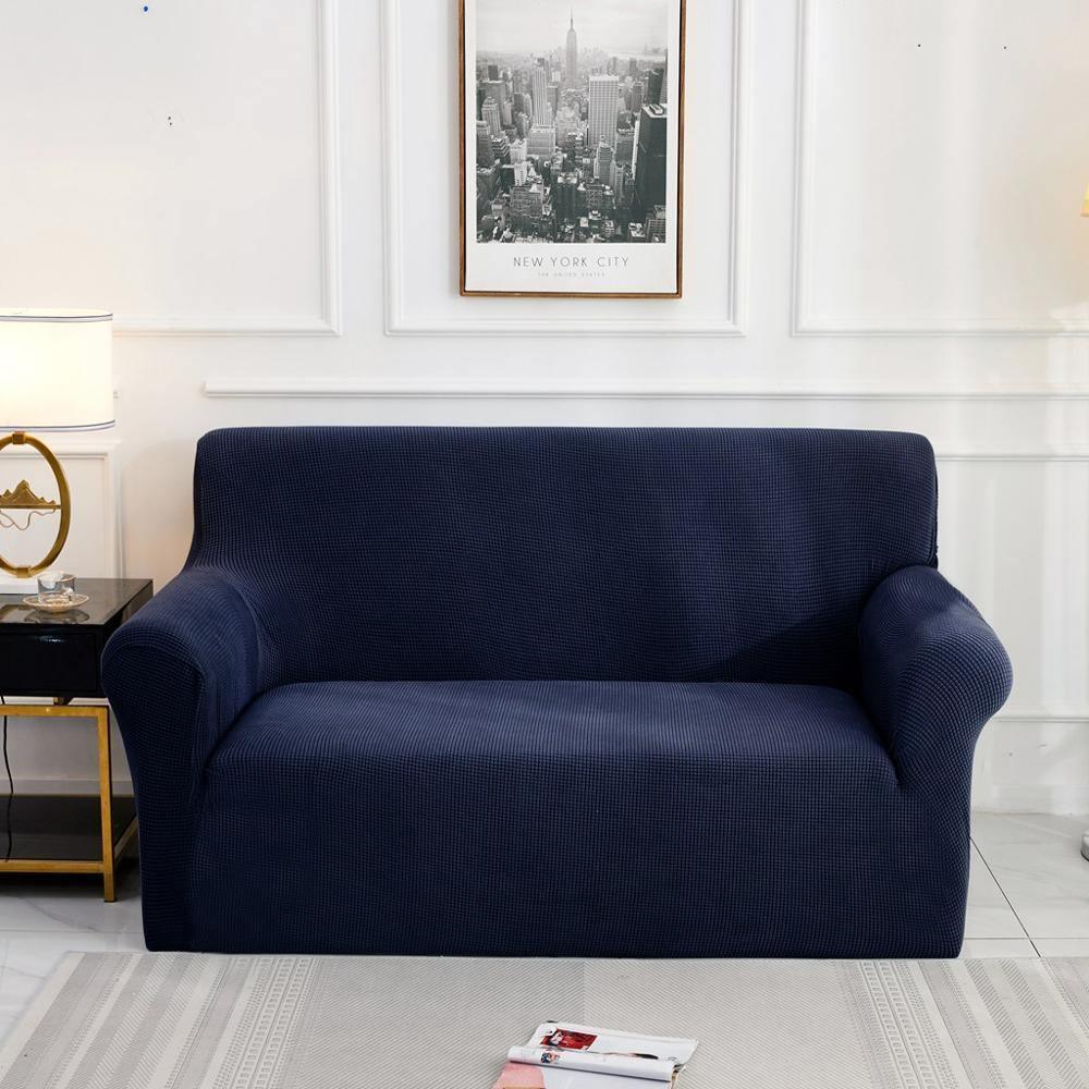 Sofa Cover - Narrow Jacquard - Night Blue - Adaptable & Expandable - The Sofa Cover Crafter