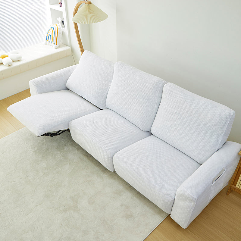 Recliner Sofa Cover - Interwoven Pattern - White - Adaptable & Expandable
