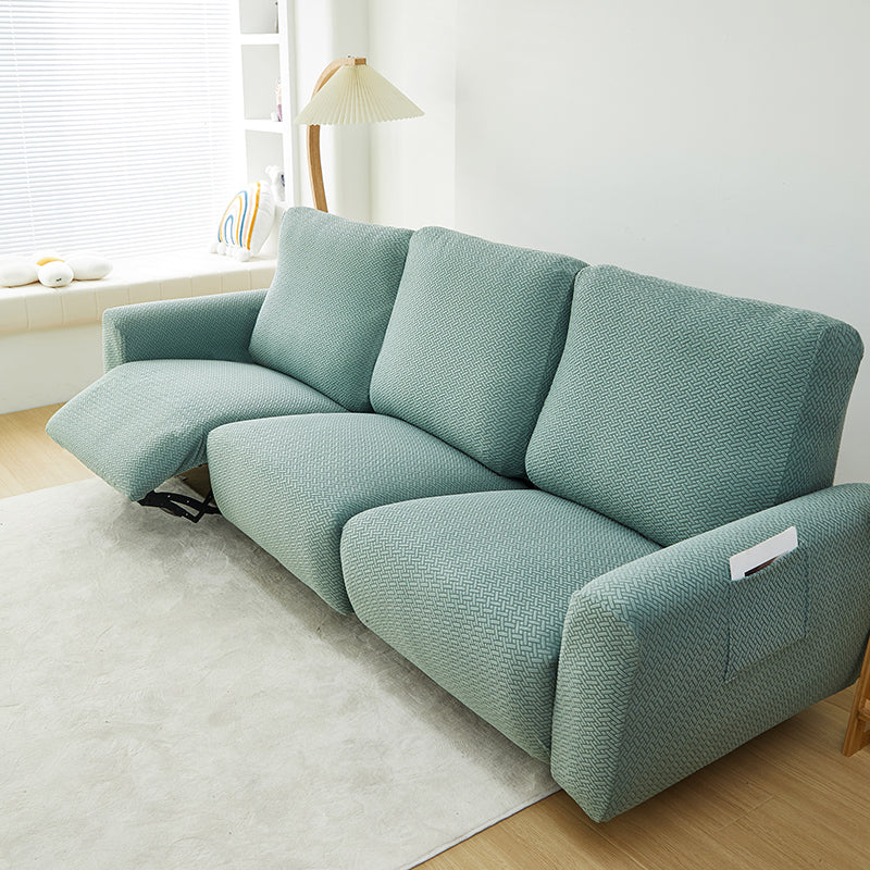 Recliner Sofa Cover - Interwoven Pattern - Dark Green - Adaptable & Expandable