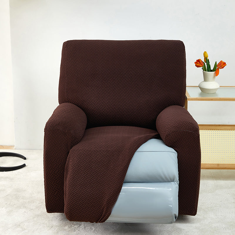 Recliner Sofa Cover - Interwoven Pattern - Dark Brown - Adaptable & Expandable