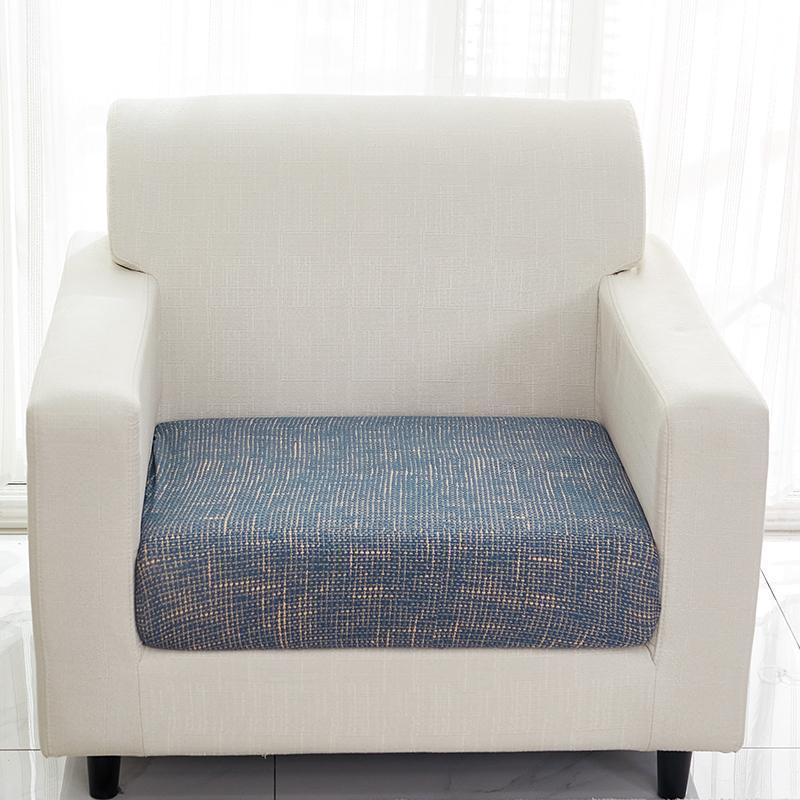 Sofa Cushion Cover - Cross pattern - Blue-Gold - The Sofa Cover Crafter