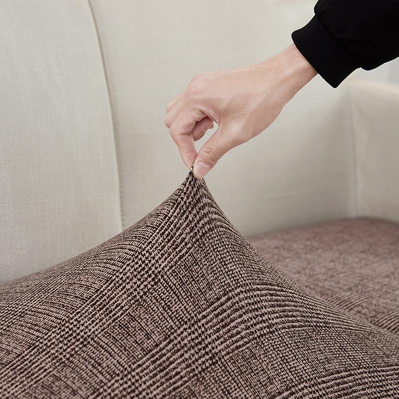 Sofa Cushion Cover - Cross pattern - Brown - The Sofa Cover Crafter