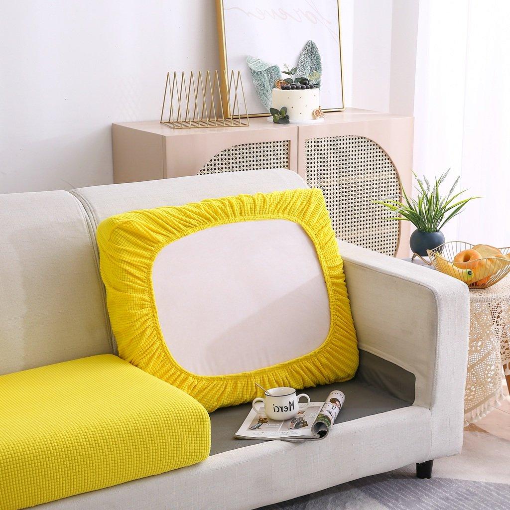 Sofa Cushion Cover - Narrow Jacquard - Yellow - The Sofa Cover Crafter