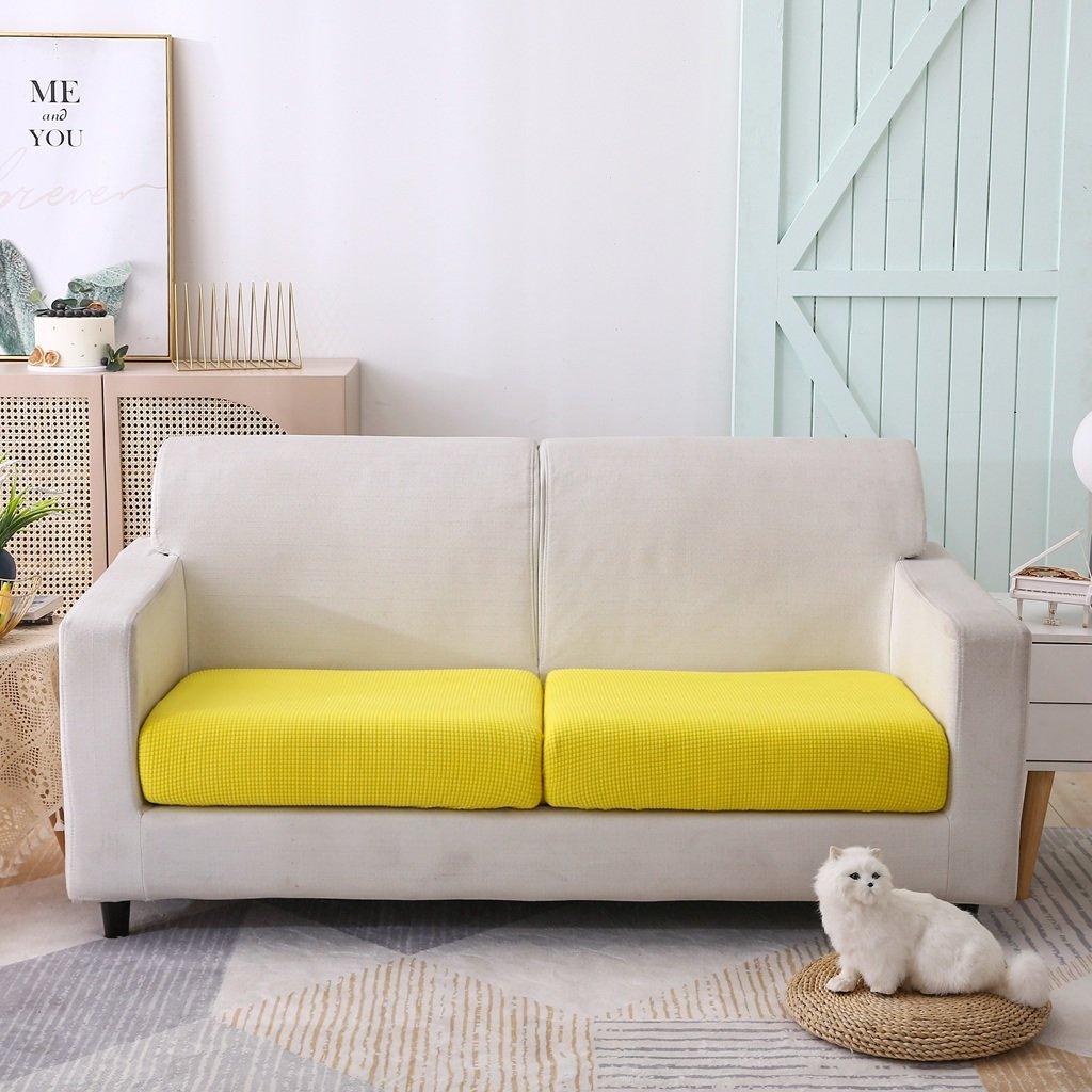 Sofa Cushion Cover - Narrow Jacquard - Yellow - The Sofa Cover Crafter