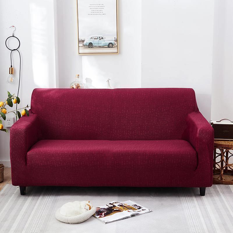 Sofa Cover - Rectangle Pattern - Cardinal red - Adaptable & Expandable - The Sofa Cover Crafter