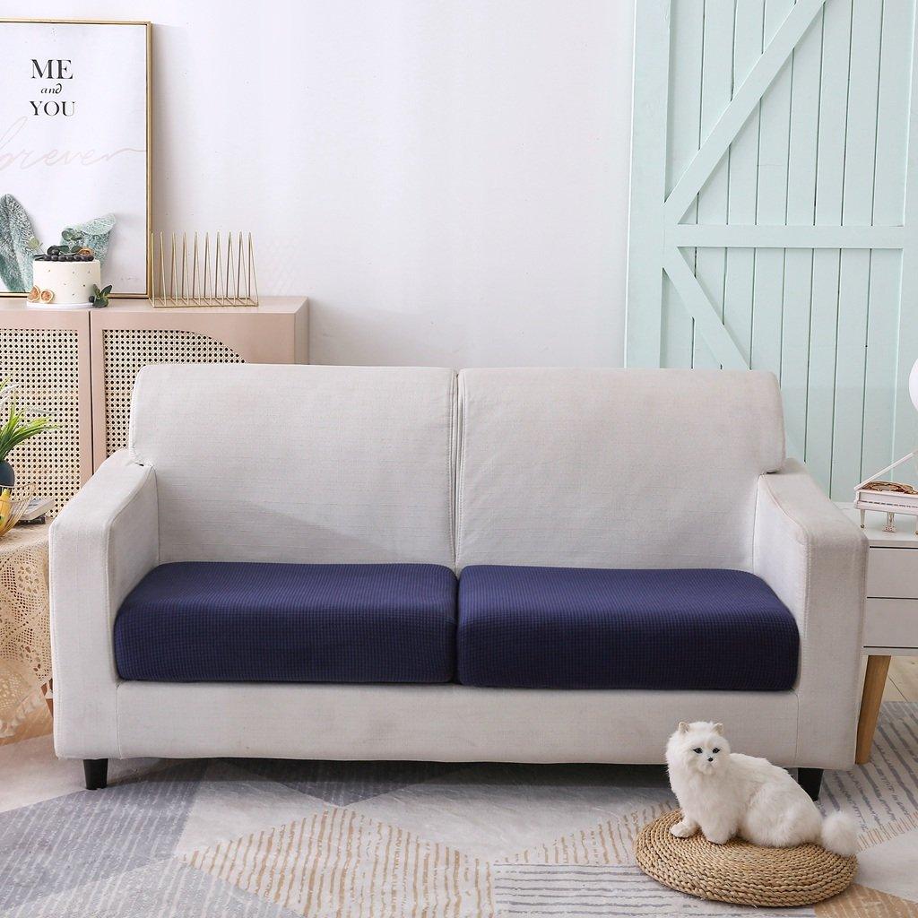 Sofa Cushion Cover - Narrow Jacquard - Navy blue - The Sofa Cover Crafter