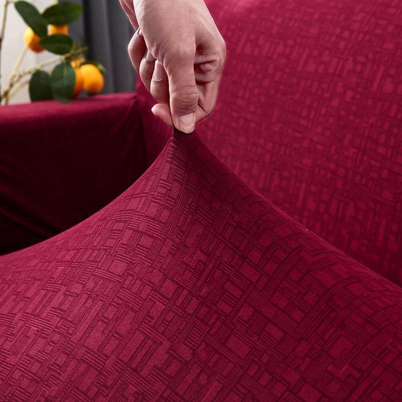 Sofa Cover - Rectangle Pattern - Cardinal red - Adaptable & Expandable - The Sofa Cover Crafter