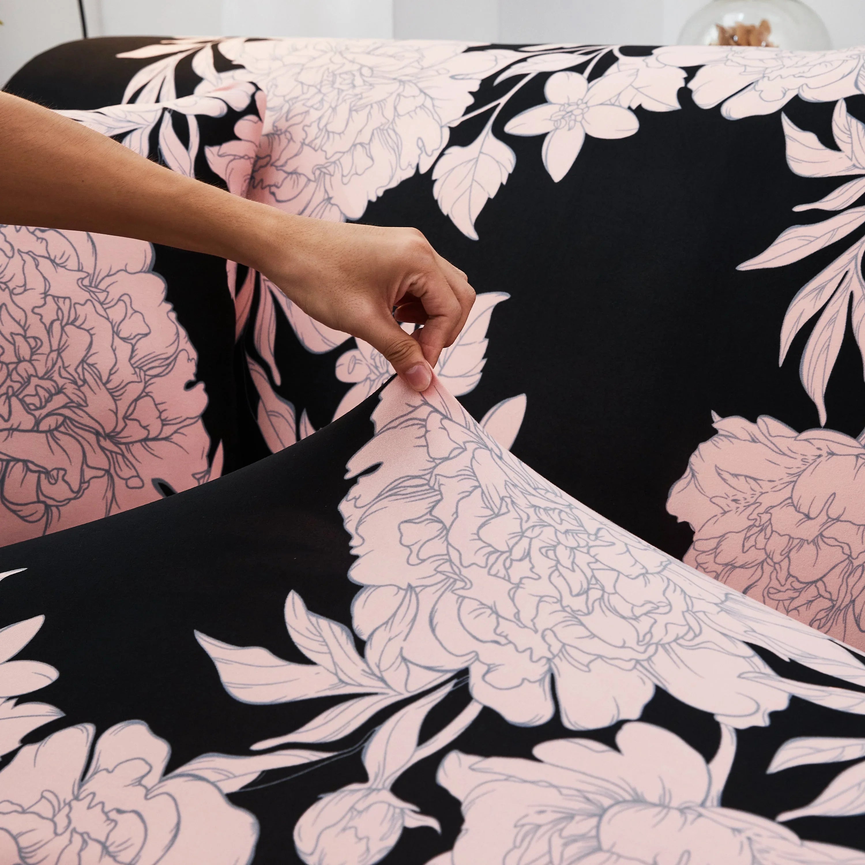 Corner Sofa Cover - Azrose - Adaptable & Expandable - The Sofa Cover Crafter 