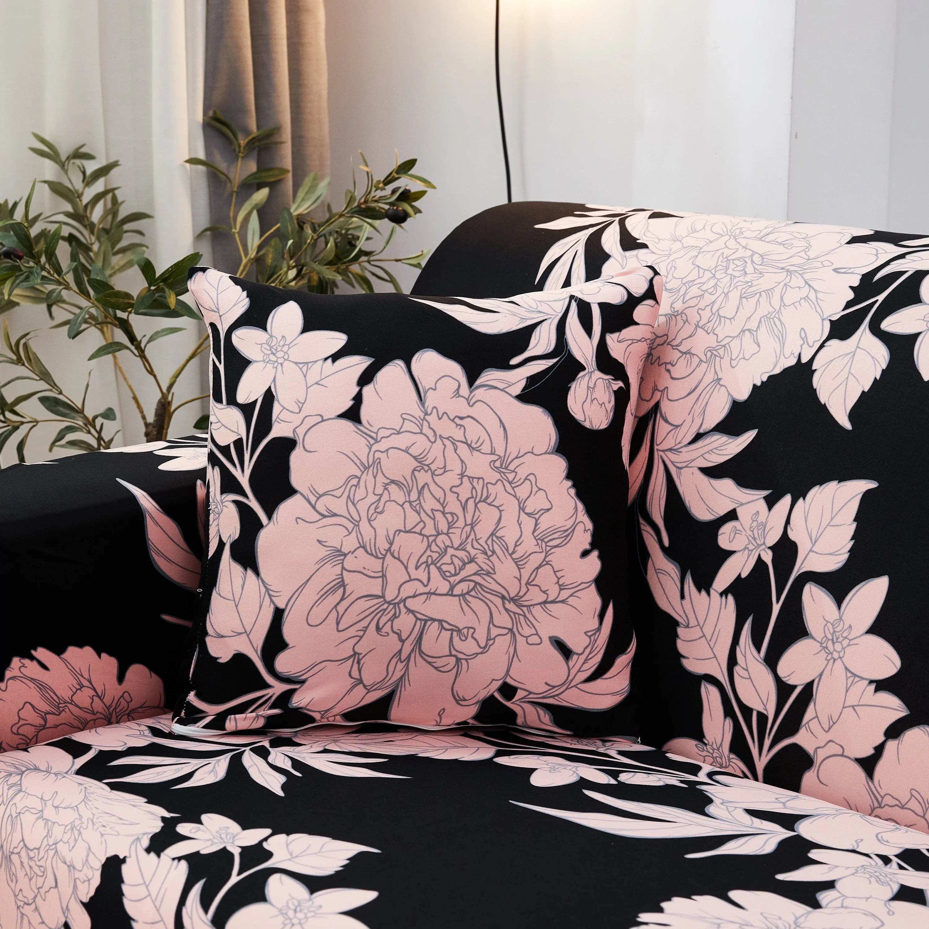 Corner Sofa Cover - Azrose - Adaptable & Expandable - The Sofa Cover Crafter 