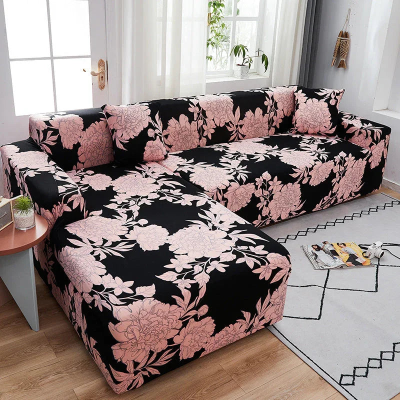 Corner Sofa Cover - Azrose - Adaptable & Expandable - The Sofa Cover Crafter 
