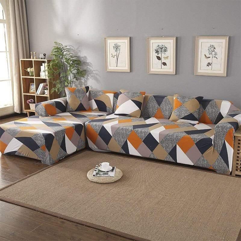 Corner Sofa Cover - Esagonali - Adaptable & Expandable - The Sofa Cover Crafter 