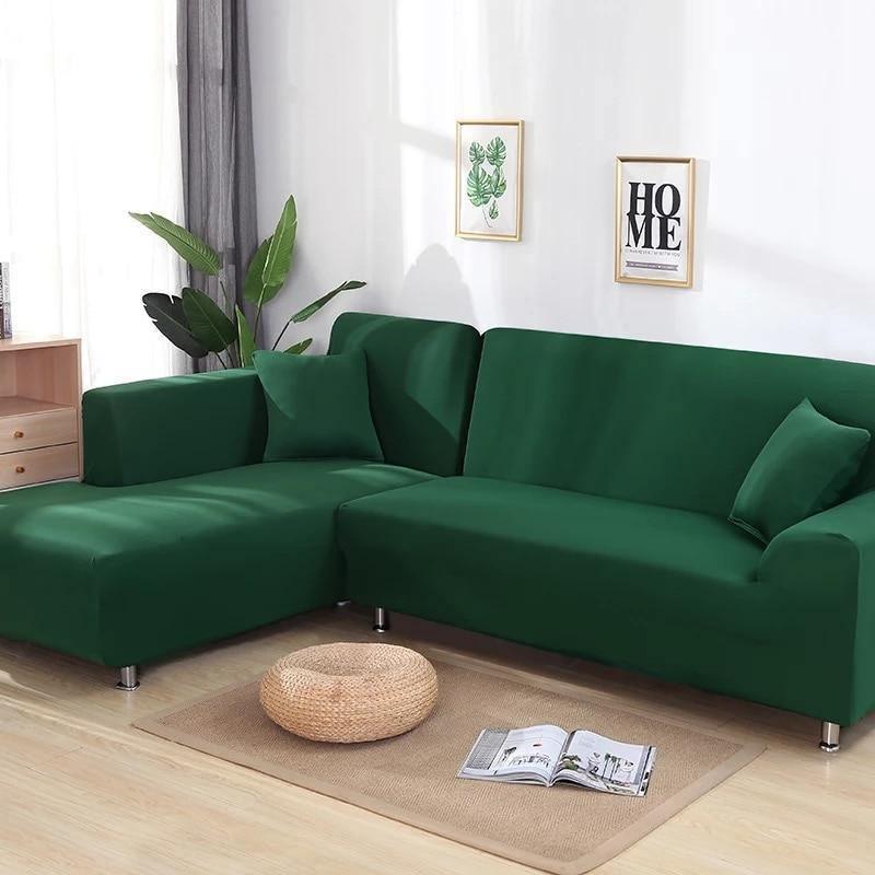 Corner Sofa Cover - Green Malachite - Adaptable & Expandable - The Sofa Cover Crafter 