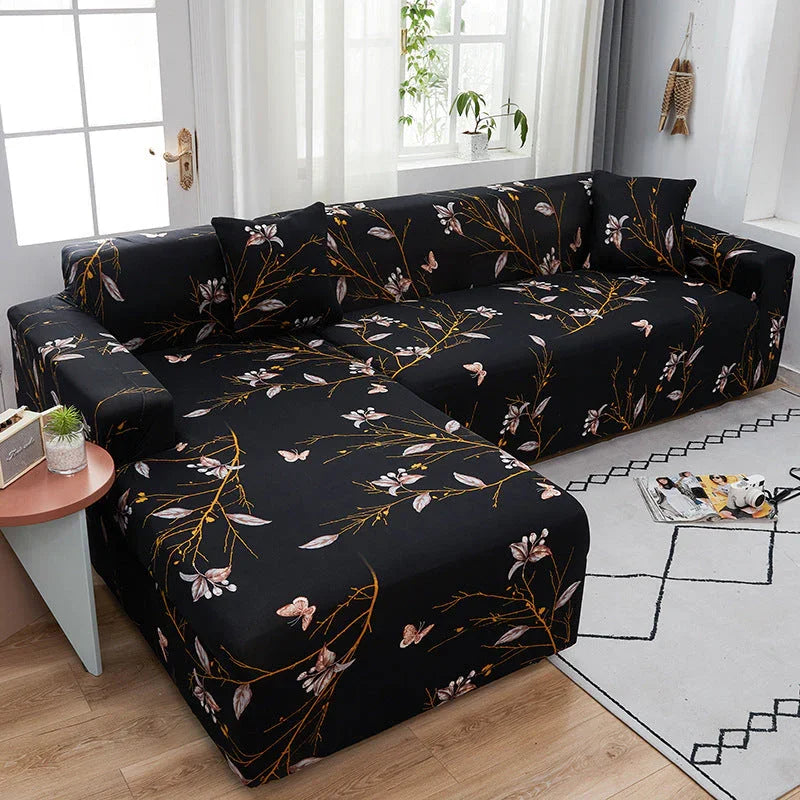 Corner Sofa Cover - Printemps - Adaptable & Expandable - The Sofa Cover Crafter 