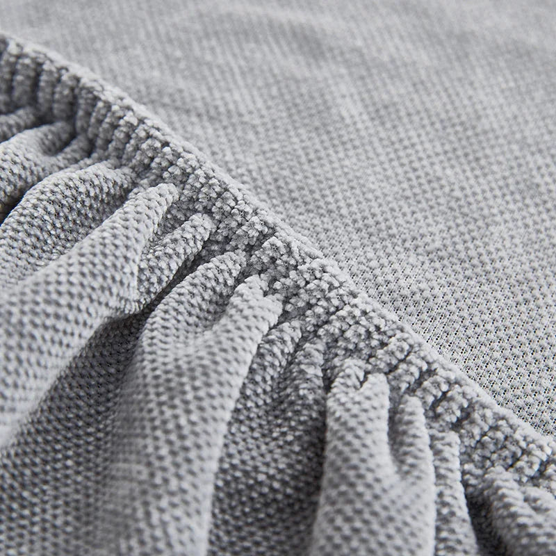 Corner Sofa Cover -Snow Neil - Neutral Grey - Adaptable & Expandable - The Sofa Cover Crafter 