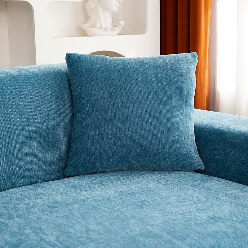 Corner Sofa Cover -Snow Neil - Serene Blue - Adaptable & Expandable - The Sofa Cover Crafter 
