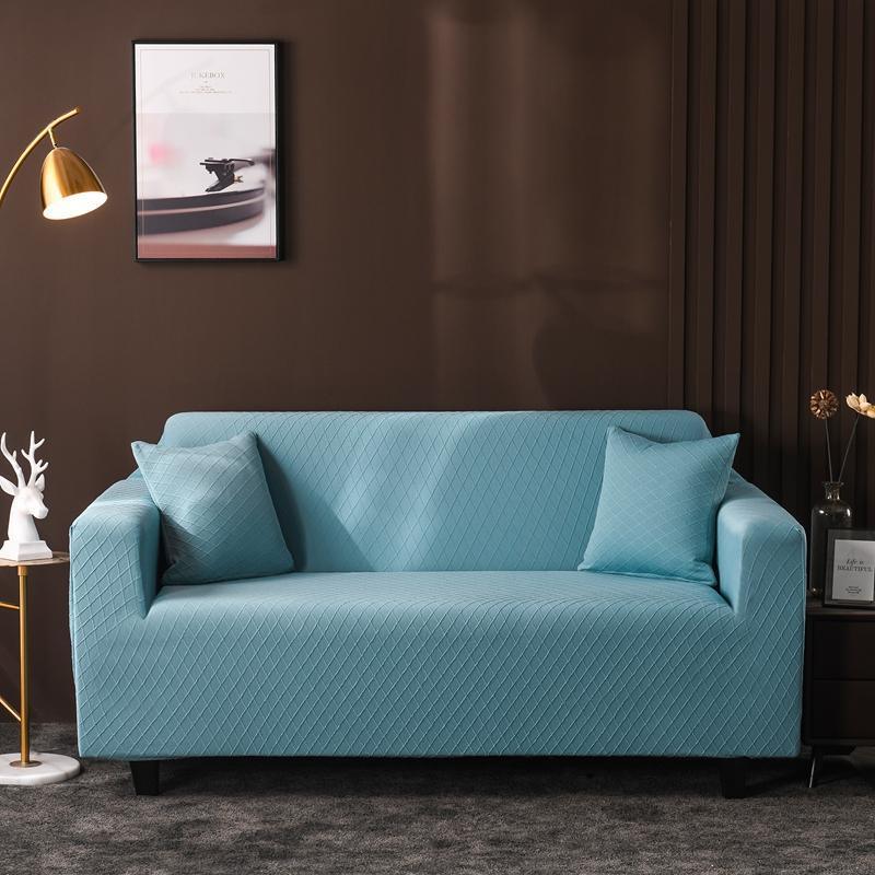 Sofa Cover - Wide Jacquard - Sky Blue - Adaptable & Expandable - The Sofa Cover Crafter