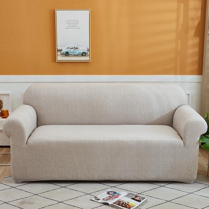 Sofa Cover - Cross pattern - Egg shell - Adaptable & Expandable - The Sofa Cover Crafter