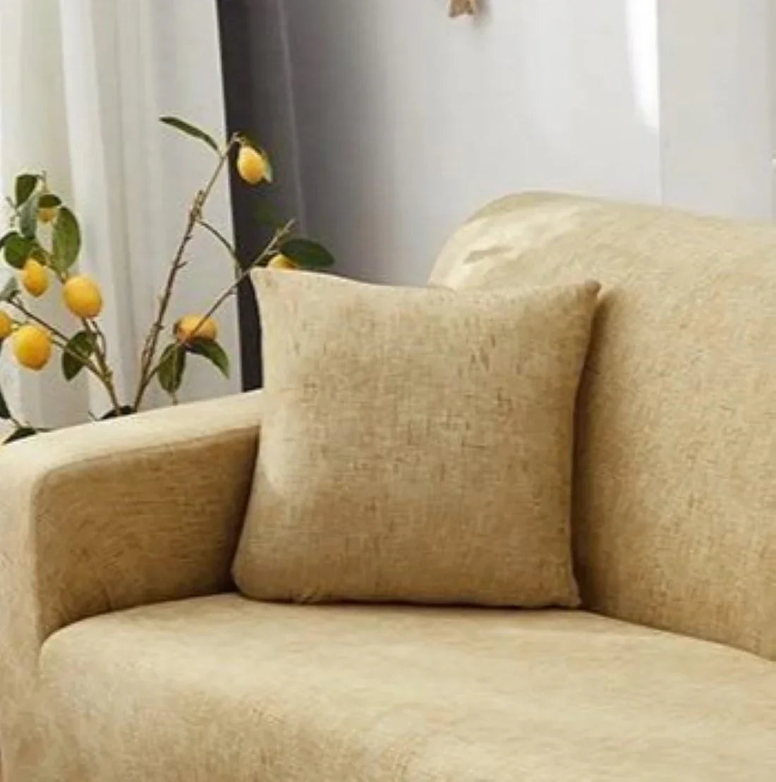 Pillow Cover - Cross pattern - Beige - The Sofa Cover Crafter 