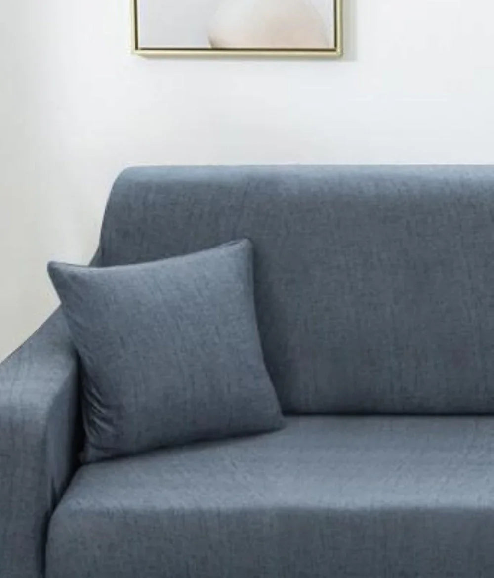 Pillow Cover - Cross pattern - Slate Blue - The Sofa Cover Crafter 