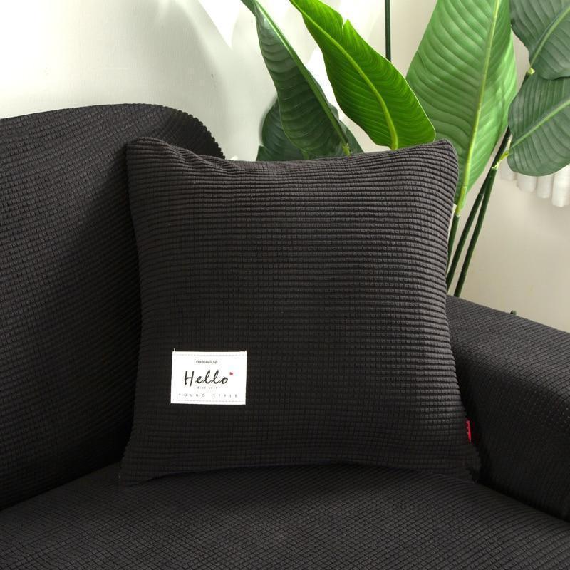 Pillow Cover - Narrow Jacquard - Black - The Sofa Cover Crafter 