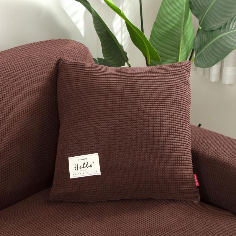 Pillow Cover - Narrow Jacquard - Chocolate - The Sofa Cover Crafter 