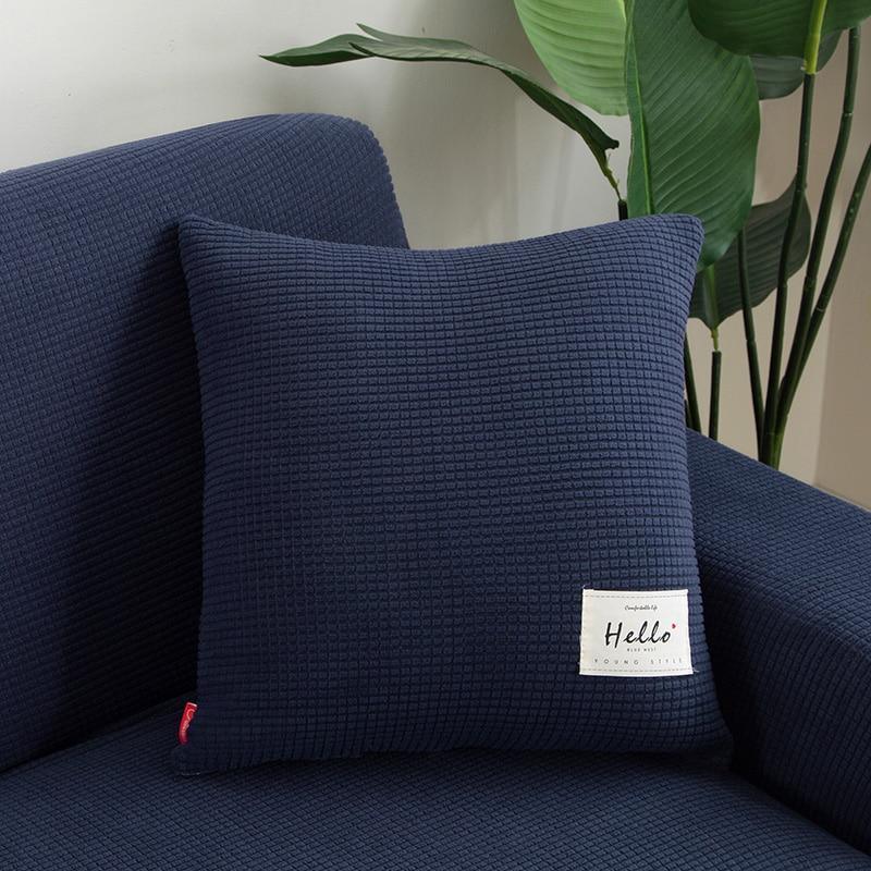 Pillow Cover - Narrow Jacquard - Navy blue - The Sofa Cover Crafter 