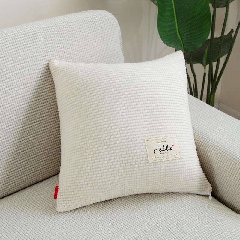 Pillow Cover - Narrow Jacquard - White - The Sofa Cover Crafter 