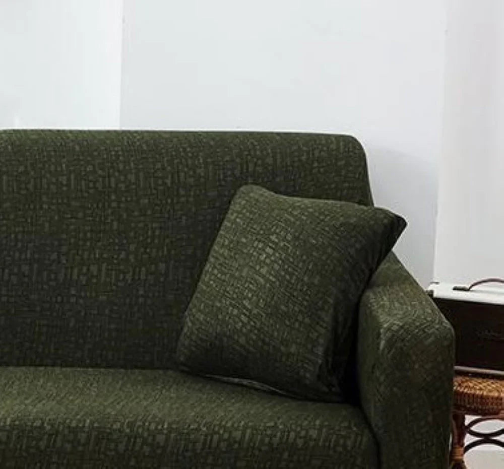 Pillow Cover - Rectangle Pattern - Olive green - The Sofa Cover Crafter 