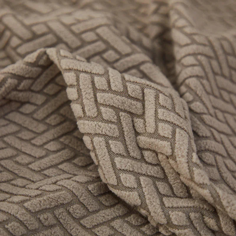 Recliner Sofa Cover - Interwoven Pattern - Brown - Adaptable & Expandable - The Sofa Cover Crafter 