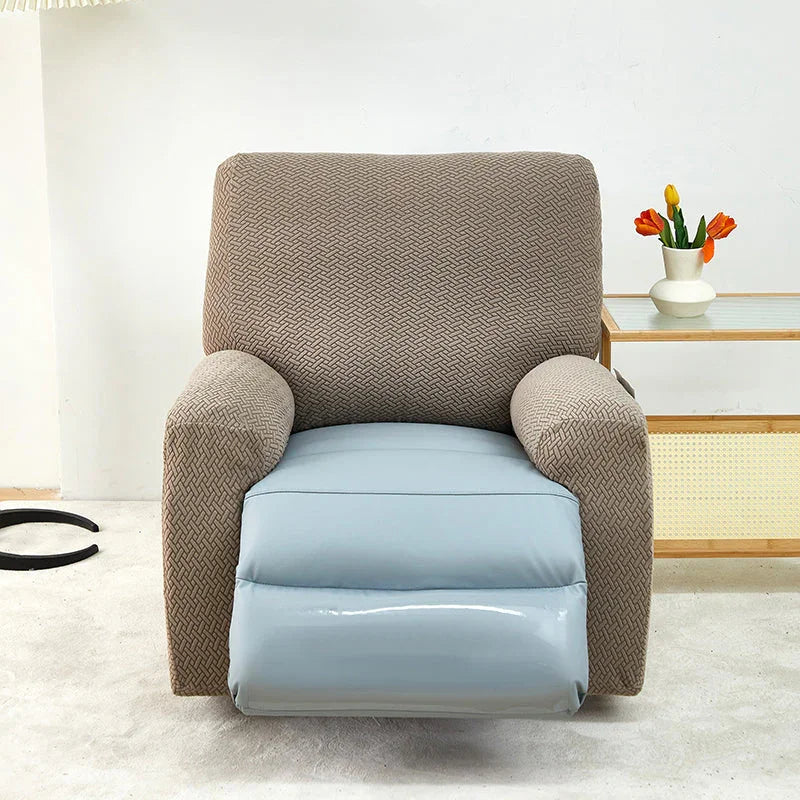 Recliner Sofa Cover - Interwoven Pattern - Brown - Adaptable & Expandable - The Sofa Cover Crafter 