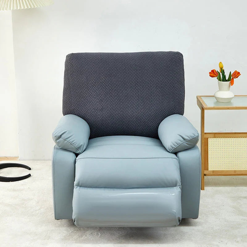 Recliner Sofa Cover - Interwoven Pattern - Dark Gray - Adaptable & Expandable - The Sofa Cover Crafter 