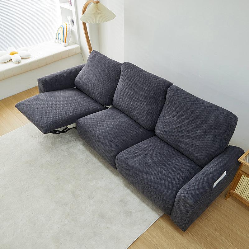 Recliner Sofa Cover - Interwoven Pattern - Dark Gray - Adaptable & Expandable - The Sofa Cover Crafter 