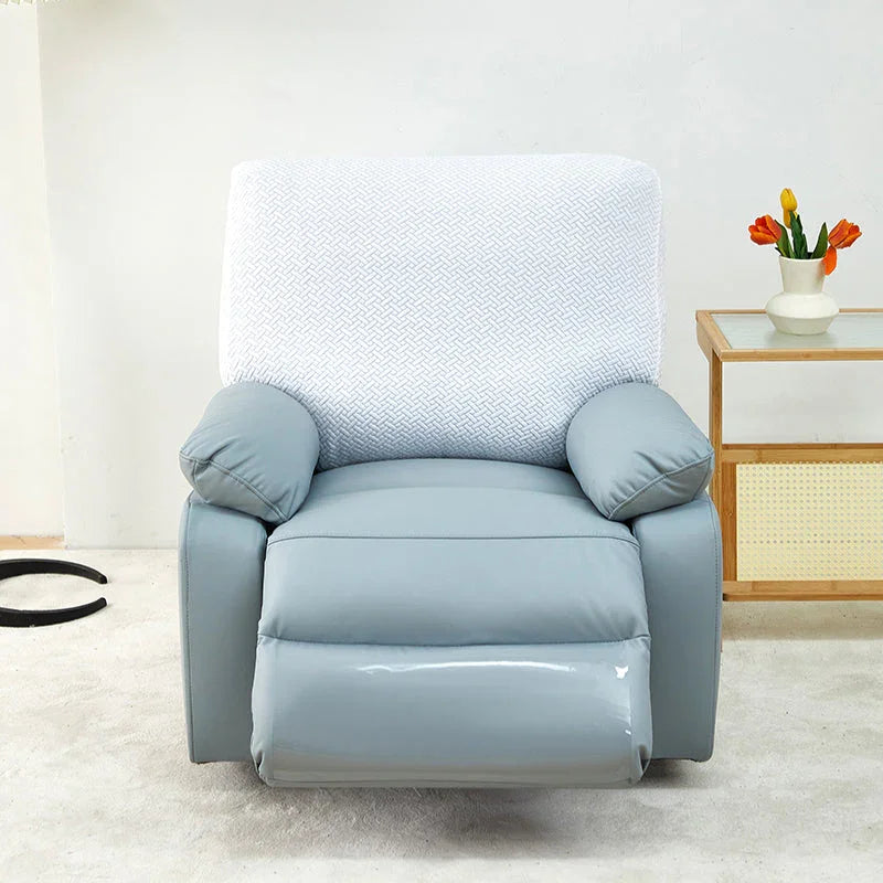 Recliner Sofa Cover - Interwoven Pattern - White - Adaptable & Expandable - The Sofa Cover Crafter 