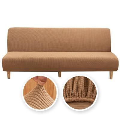 Sofa Bed Cover - Narrow Jacquard - Chestnut Brown - Adaptable & Expandable - The Sofa Cover Crafter 