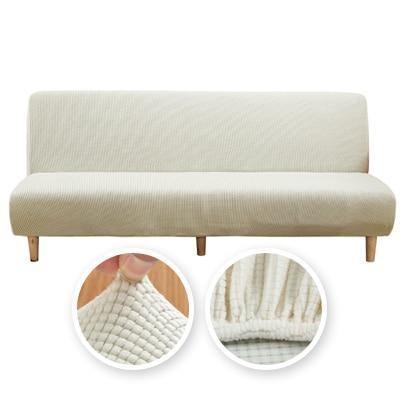 Sofa Bed Cover - Narrow Jacquard - White - Adaptable & Expandable - The Sofa Cover Crafter 