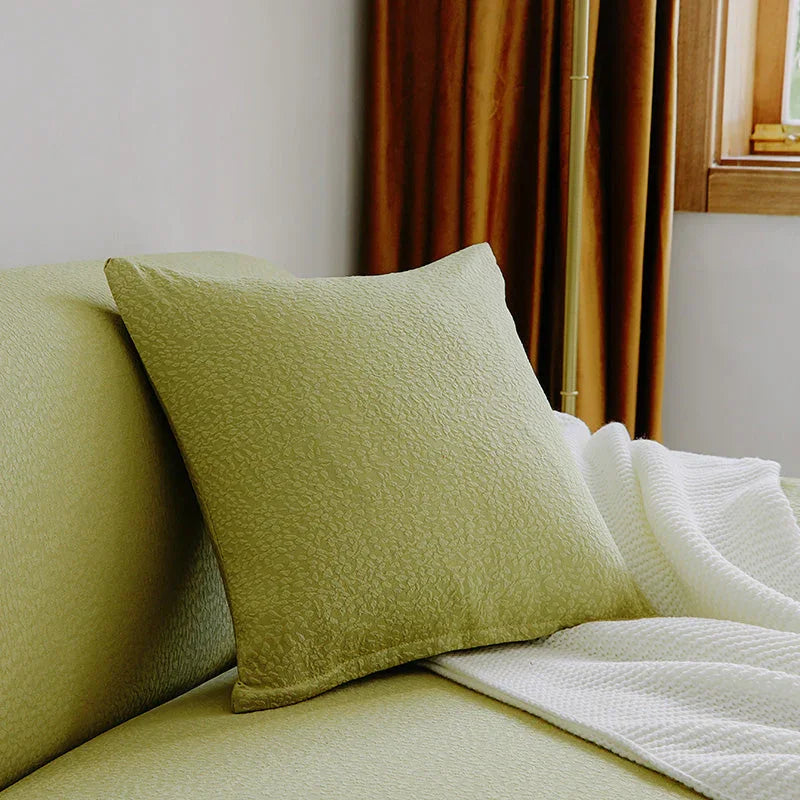 Sofa Cover -Bubble Gauze - Bean Green - Waterproof - The Sofa Cover Crafter 