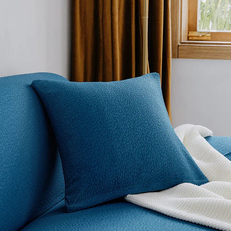 Sofa Cover -Bubble Gauze - Bright Blue - Waterproof - The Sofa Cover Crafter 