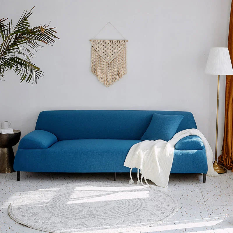 Sofa Cover -Bubble Gauze - Bright Blue - Waterproof - The Sofa Cover Crafter 