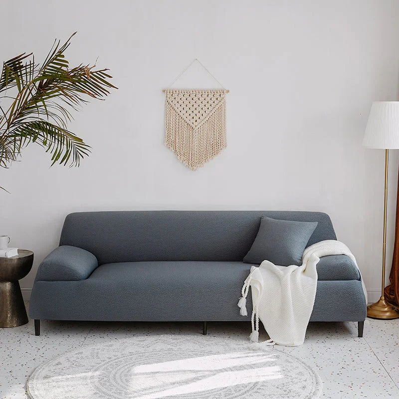 Sofa Cover -Bubble Gauze - Medium Gray - Waterproof - The Sofa Cover Crafter 