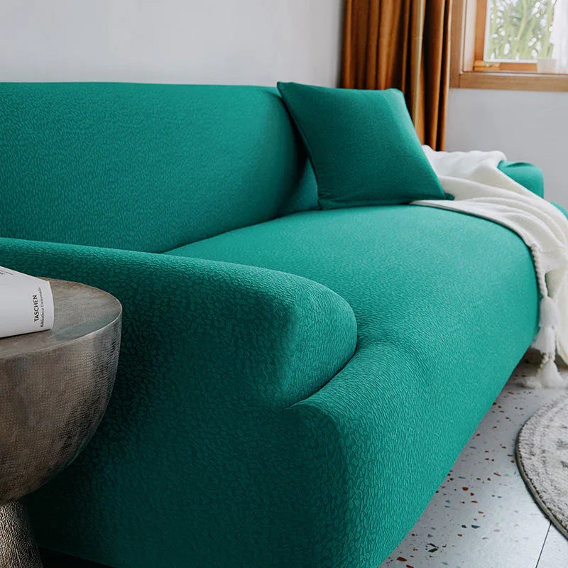 Sofa Cover -Bubble Gauze - Pine Green - Waterproof - The Sofa Cover Crafter 