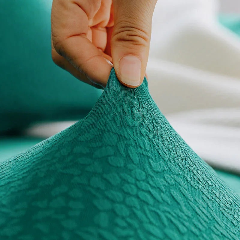 Sofa Cover -Bubble Gauze - Pine Green - Waterproof - The Sofa Cover Crafter 