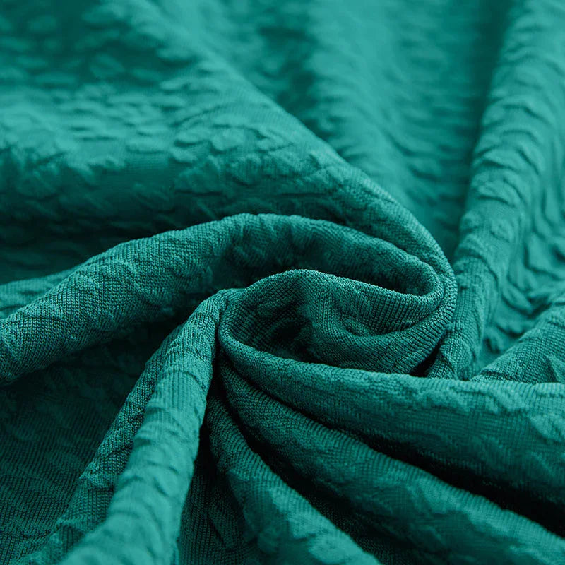 Sofa Cover -Bubble Gauze - Pine Green - Waterproof - The Sofa Cover Crafter 